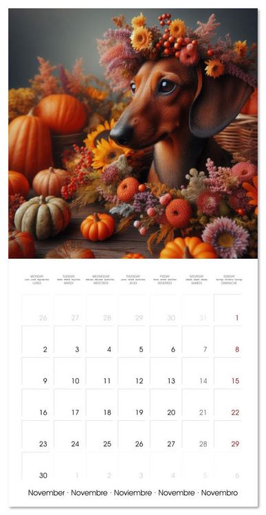 Produktbild: Dachshund Joy and Flower Beauty (Wall Calendar 2026 12 &times; 12 Inch) CALVENDO 12 Month Wall Calendar