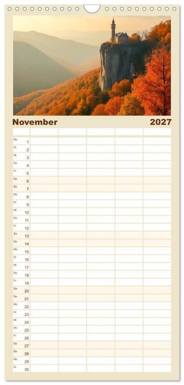 Produktbild: Familienplaner 2027 - Fabelhafte Orte &ndash; Landschaften aus M&auml;rchen und Sagen mit 5 Spalten (Wandkalender, 21 x 45 cm) CALVENDO