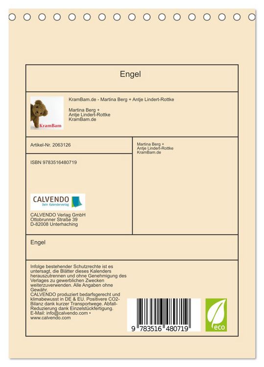 Produktbild: Engel (Tischkalender 2026 DIN A5 hoch), CALVENDO Monatskalender