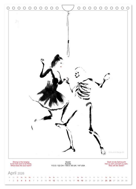 Produktbild: TOTENTANZ HERRENWAHL Haiku Zenga Photo DANCE OF DEATH MEN'S CHOICE (Wandkalender 2026 DIN A4 hoch), CALVENDO Monatskalender