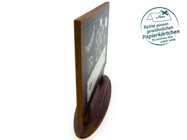Produktbild: familiawedding 10 Tischkarten zur Hochzeit black doodle Tafel-Design