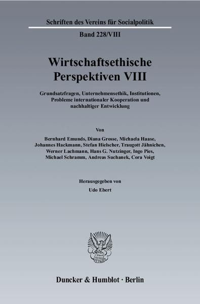 Produktbild: Wirtschaftsethische Perspektiven VIII.