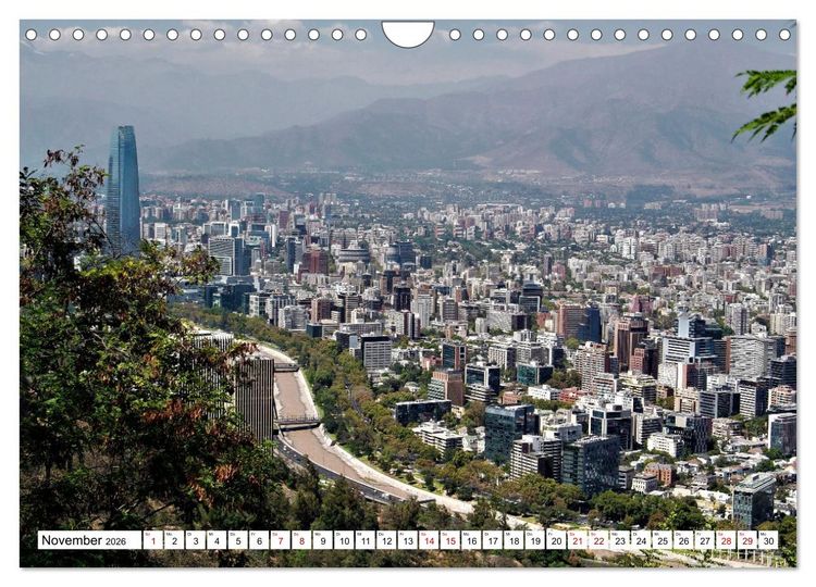 Produktbild: Von den Anden zum Pazifik - Santiago de Chile und Umgebung (Wandkalender 2026 DIN A4 quer), CALVENDO Monatskalender