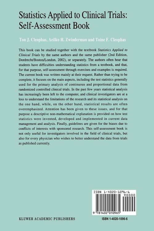 Produktbild: Statistics Applied to Clinical Trials
