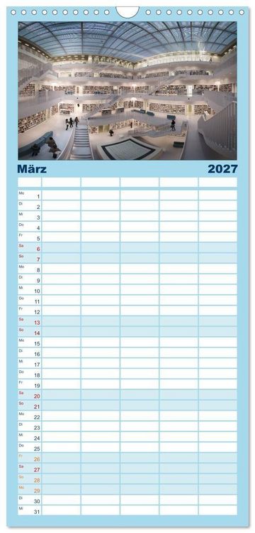 Produktbild: Familienplaner 2027 - STUTTGART 2027 auf den zweiten Blick mit 5 Spalten (Wandkalender, 21 x 45 cm) CALVENDO