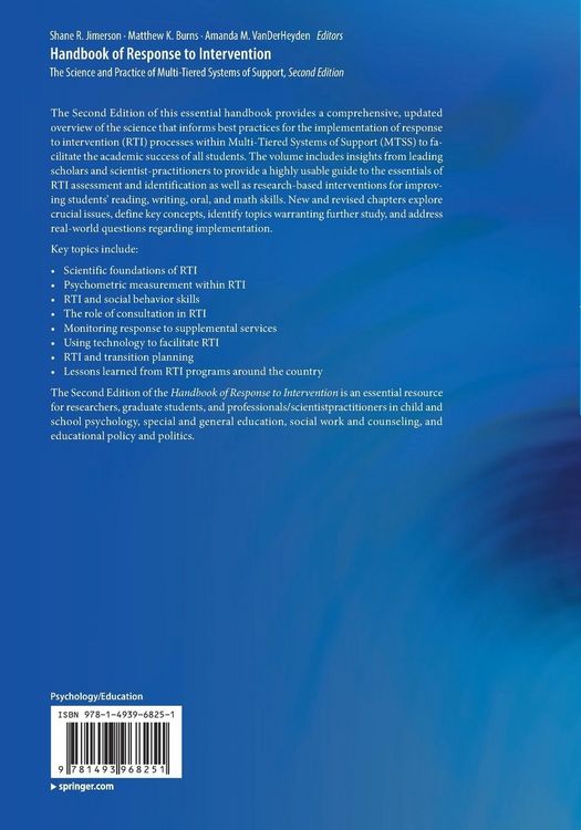Produktbild: Handbook of Response to Intervention