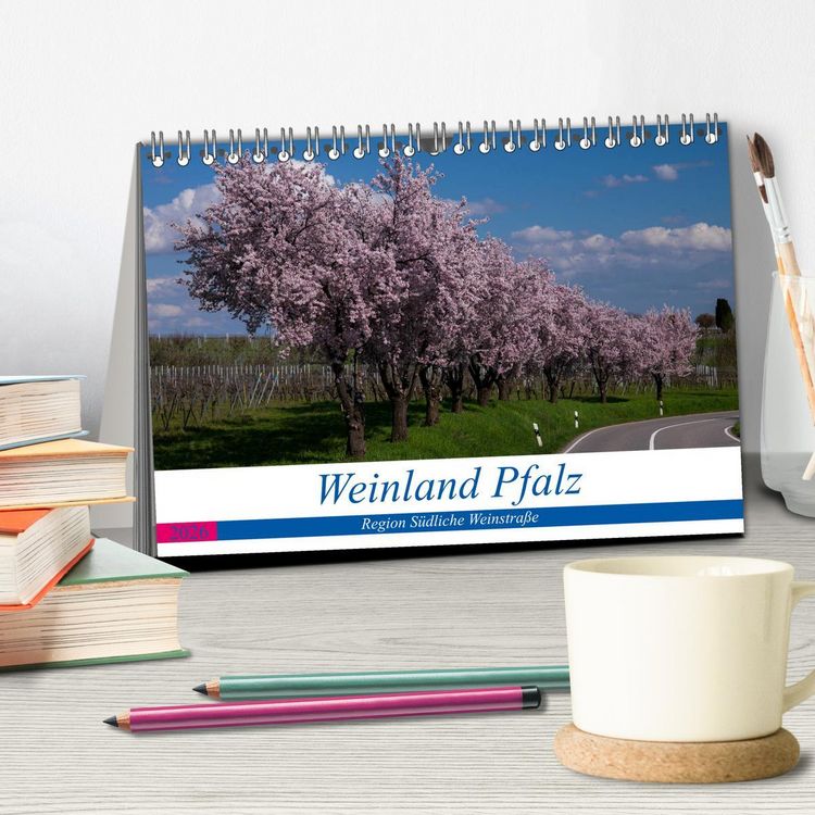 Produktbild: Weinland Pfalz - Region S&uuml;dliche Weinstra&szlig;e (Tischkalender 2026 DIN A5 quer), CALVENDO Monatskalender