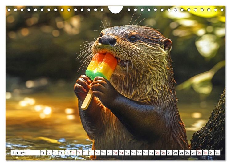 Produktbild: Otterwegs - 12 Monate tierischer Urlaubsspa&szlig; (Wandkalender 2026 DIN A4 quer), CALVENDO Monatskalender