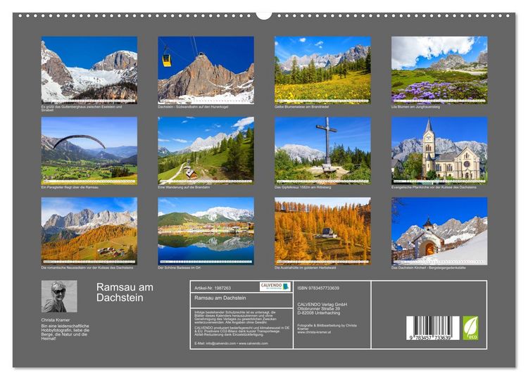 Produktbild: Ramsau am Dachstein (Wandkalender 2026 DIN A2 quer), CALVENDO Monatskalender