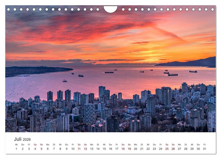 Produktbild: Vancouver - Eine wundersch&ouml;ne Stadt an der Westk&uuml;ste Kanadas. (Wandkalender 2026 DIN A4 quer), CALVENDO Monatskalender