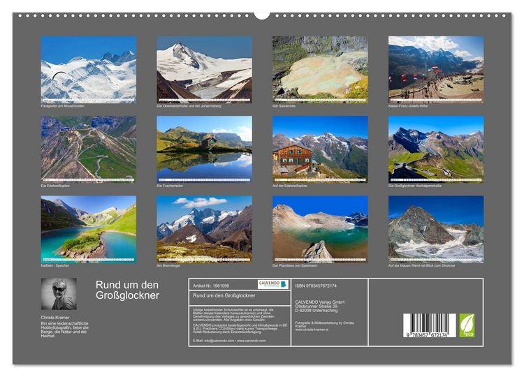 Produktbild: Rund um den Gro&szlig;glockner (hochwertiger Premium Wandkalender 2026 DIN A2 quer), Kunstdruck in Hochglanz