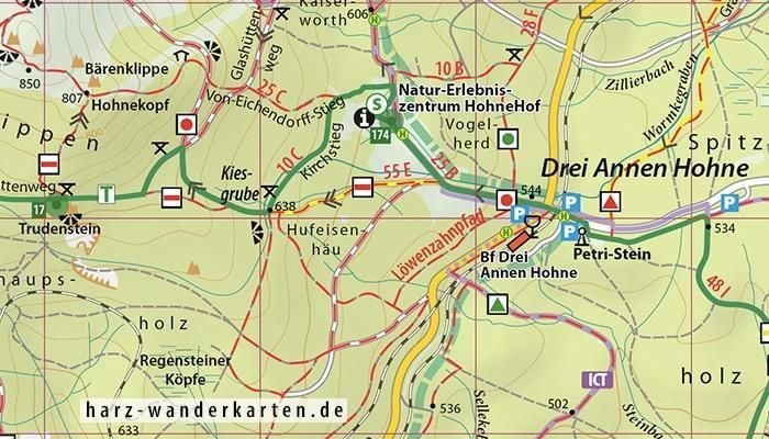 Produktbild: Der Harz in 4 Teilen. Wander- und Fahrradkartenset 1 : 30 000