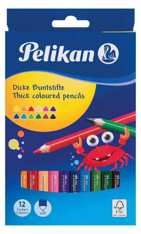 Produktbild: Pelikan Buntstifte dreieckig dick, 12er Set