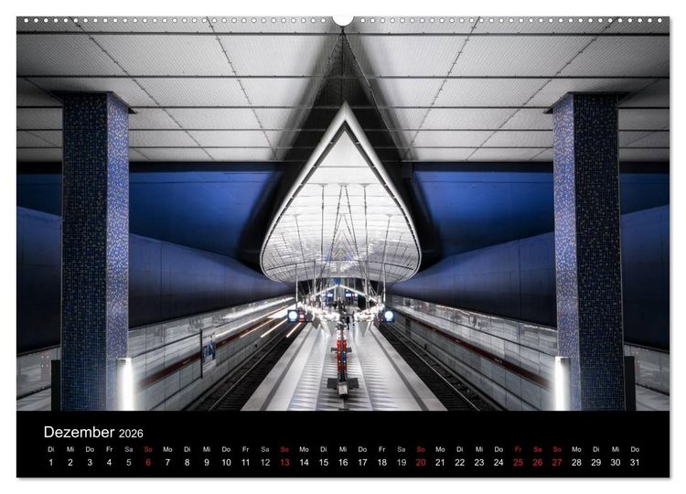 Produktbild: MetroMUC, Stationen im Untergrund M&uuml;nchens (Wandkalender 2026 DIN A2 quer), CALVENDO Monatskalender
