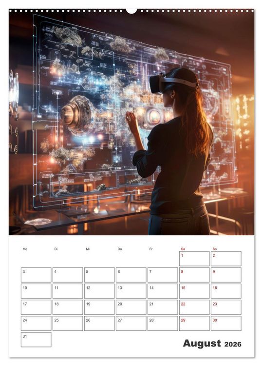 Produktbild: METAVERSE Cooler Terminplaner (Wandkalender 2026 DIN A2 hoch), CALVENDO Monatskalender
