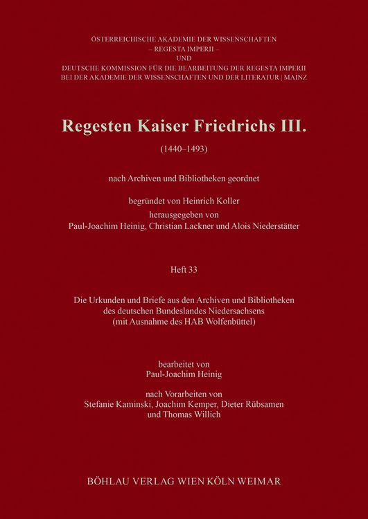 Produktbild: Regesten Kaiser Friedrichs III. (1440-1493)