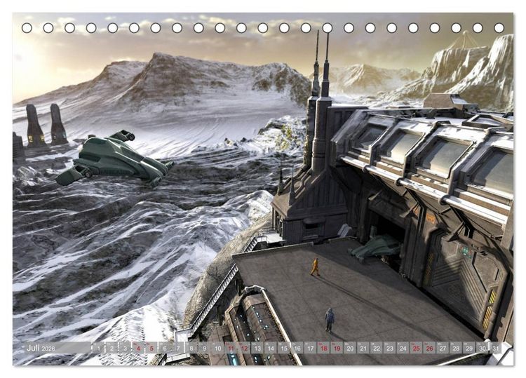 Produktbild: Science Fiction Visionen (Tischkalender 2026 DIN A5 quer), CALVENDO Monatskalender