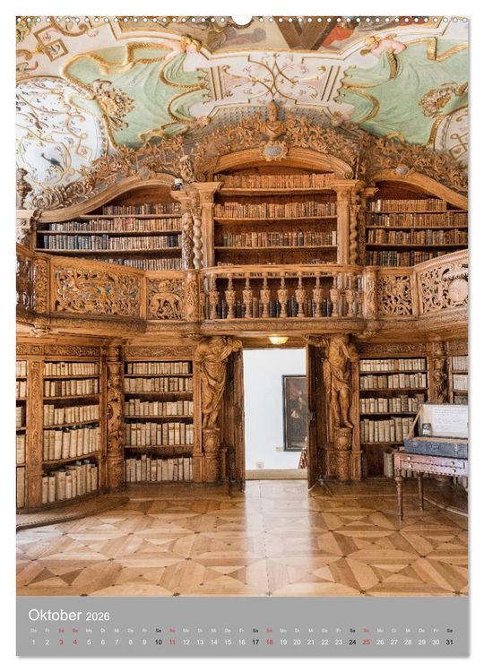 Produktbild: Waldsassen Stiftsbibliothek (hochwertiger Premium Wandkalender 2026 DIN A2 hoch), Kunstdruck in Hochglanz