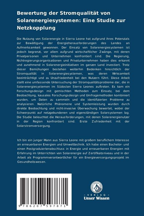 Produktbild: Bewertung der Stromqualit&auml;t von Solarenergiesystemen: Eine Studie zur Netzkopplung