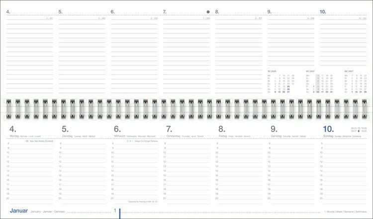 Produktbild: Wochenquerplaner, blau 2027
