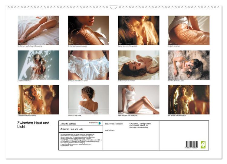 Produktbild: Zwischen Haut und Licht (Wandkalender 2026 DIN A2 quer), CALVENDO Monatskalender