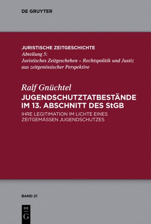 Produktbild: Jugendschutztatbest&auml;nde im 13. Abschnitt des StGB