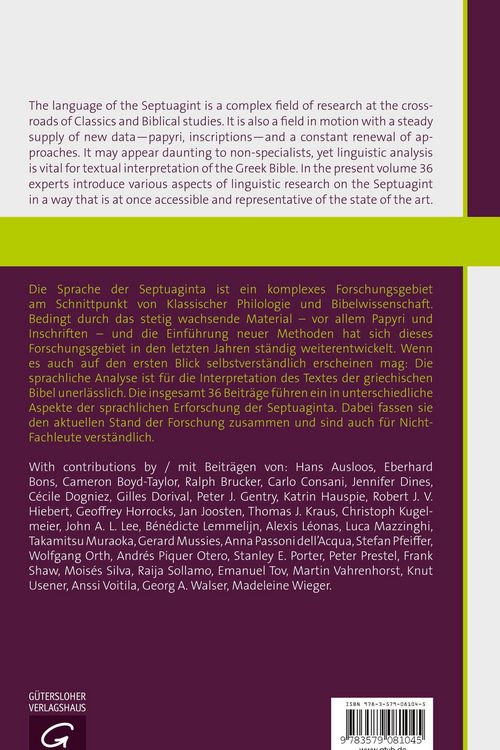 Produktbild: Handbuch zur Septuaginta / Die Sprache der Septuaginta / The History of the Septuagint's Impact and Reception