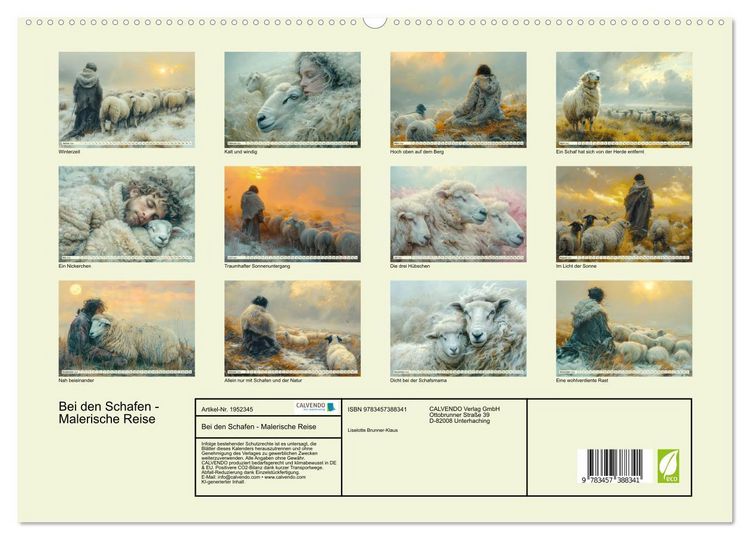 Produktbild: Bei den Schafen - Malerische Reise (hochwertiger Premium Wandkalender 2026 DIN A2 quer), Kunstdruck in Hochglanz
