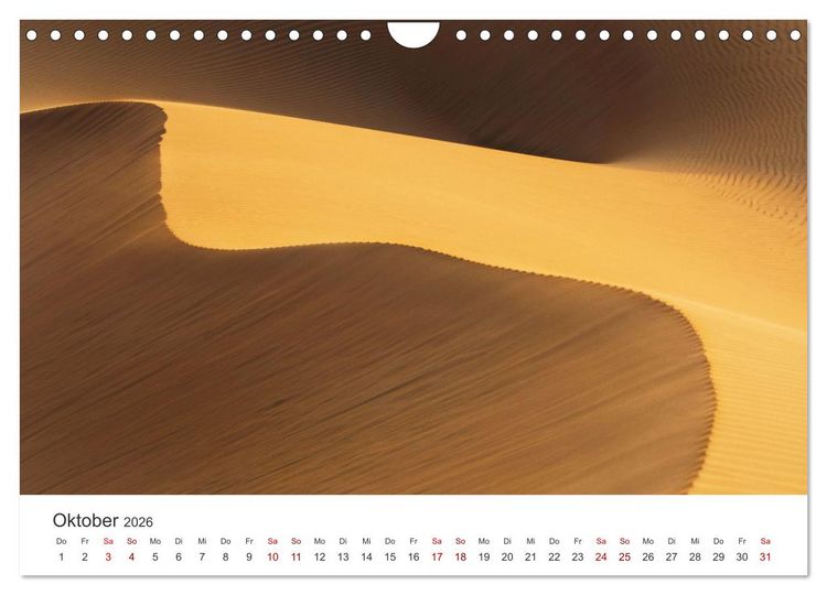 Produktbild: Die D&uuml;nen in der W&uuml;ste von Abu Dhabi (Wandkalender 2026 DIN A4 quer), CALVENDO Monatskalender