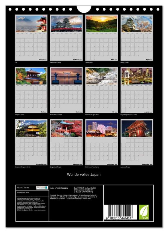 Produktbild: Wundervolles Japan (Wandkalender 2026 DIN A4 hoch), CALVENDO Monatskalender