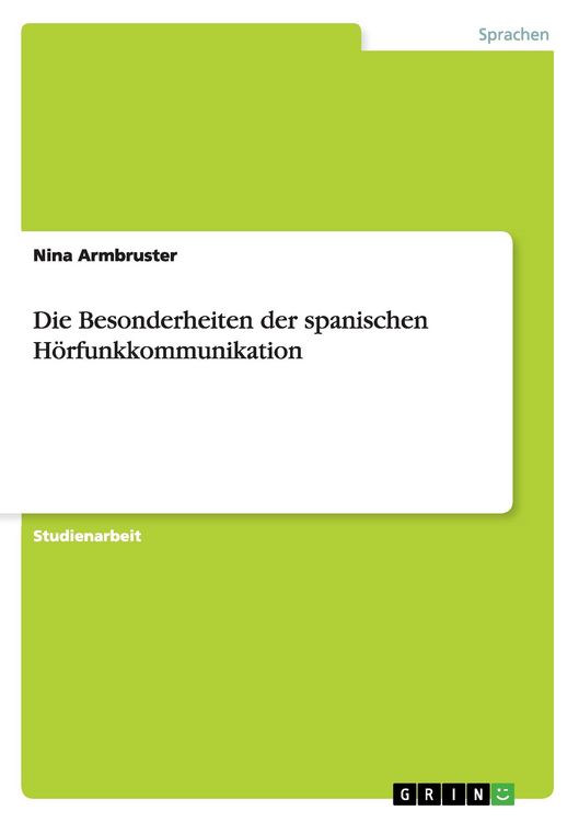 Produktbild: Die Besonderheiten der spanischen H&ouml;rfunkkommunikation