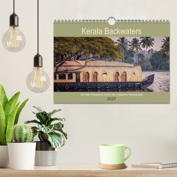 Produktbild: Kerala Backwaters - mit dem Hausboot durch die tropische Wasserwelt (Wandkalender 2027 DIN A4 quer), CALVENDO Monatskalender