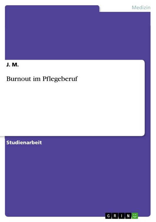 Produktbild: Burnout im Pflegeberuf