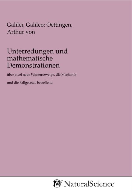 Produktbild: Unterredungen und mathematische Demonstrationen