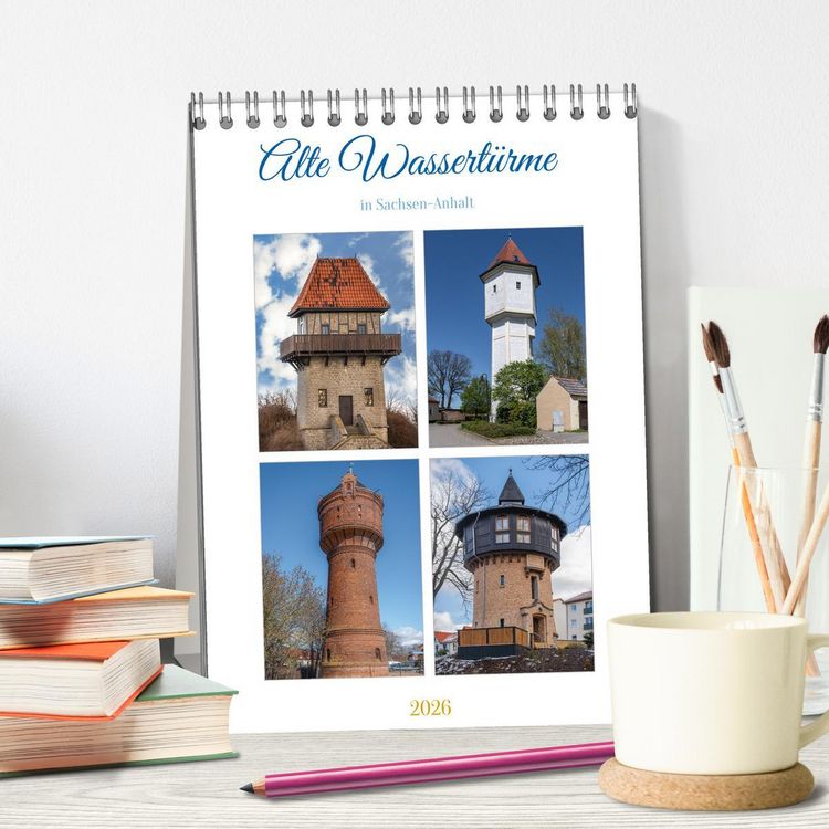 Produktbild: Alte Wassert&uuml;rme (Tischkalender 2026 DIN A5 hoch), CALVENDO Monatskalender