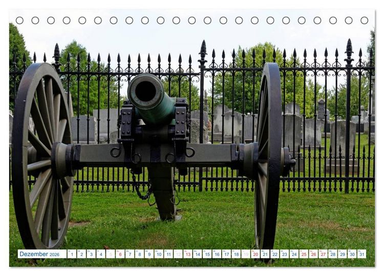Produktbild: Gettysburg Military Park (Tischkalender 2026 DIN A5 quer), CALVENDO Monatskalender
