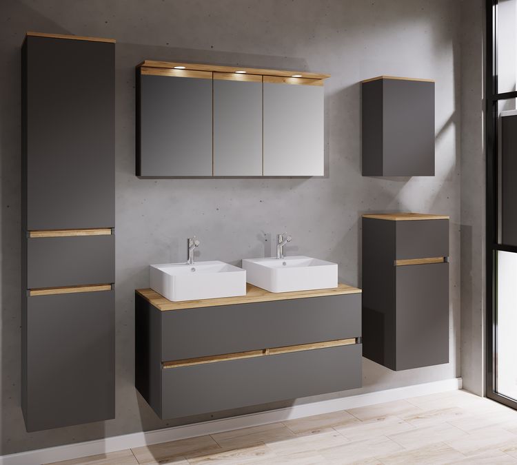 Produktbild: 4 tlg. Badm&ouml;bel-Set mit Waschbecken Cosila-A 111cm