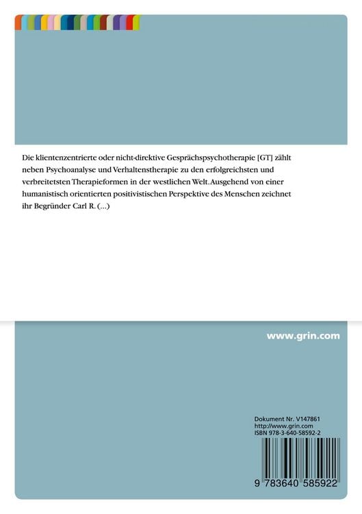 Produktbild: Kognitive Pers&ouml;nlichkeitstheorien: Carl Rogers' klientenzentrierte Gespr&auml;chspsychotherapie
