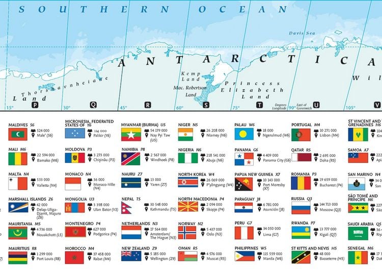Produktbild: Collins Large World Wall Laminated Map (70 x 91.5 cm)