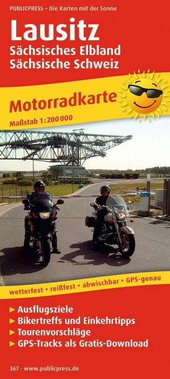 Produktbild: Motorradkarte Lausitz, S&auml;chsisches Elbland
