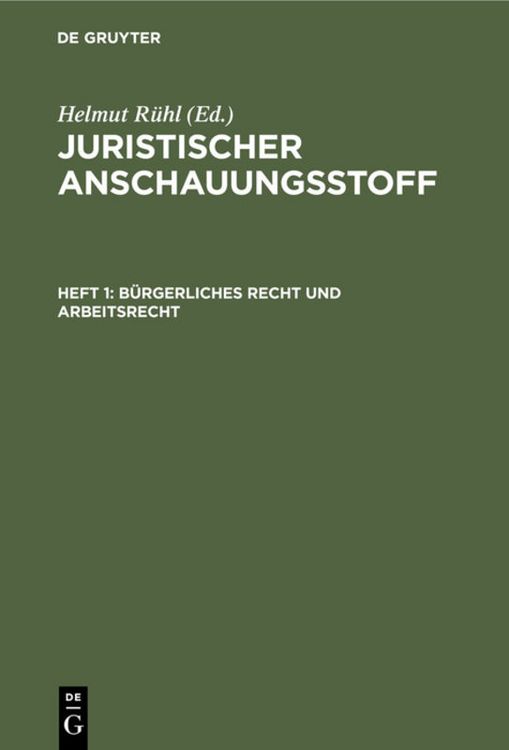 Produktbild: Juristischer Anschauungsstoff / B&uuml;rgerliches Recht und Arbeitsrecht