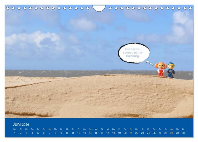 Produktbild: An der Waterkant mit Jan Cux und Cuxi (Wandkalender 2026 DIN A4 quer), CALVENDO Monatskalender