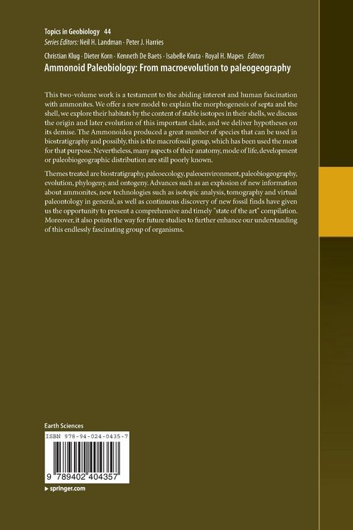 Produktbild: Ammonoid Paleobiology: From macroevolution to paleogeography