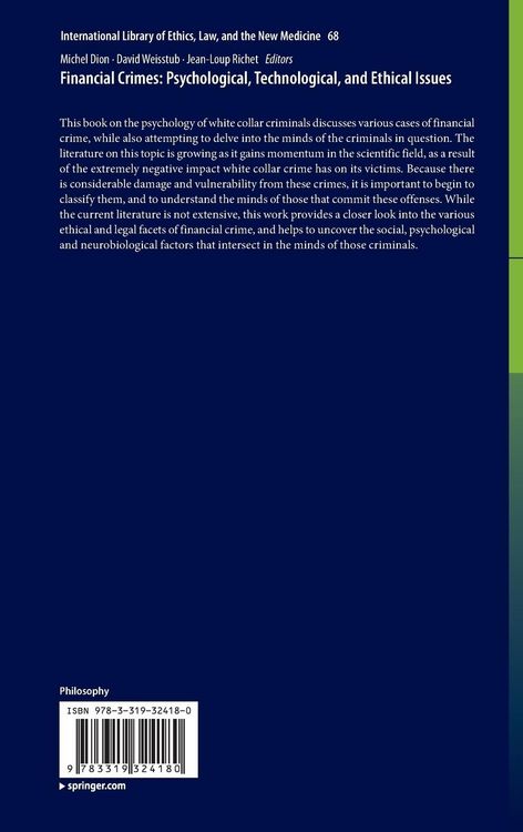 Produktbild: Financial Crimes: Psychological, Technological, and Ethical Issues