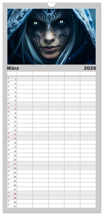 Produktbild: Familienplaner 2026 - Im Land der Hexen und Hexer mit 5 Spalten (Wandkalender, 21 x 45 cm) CALVENDO