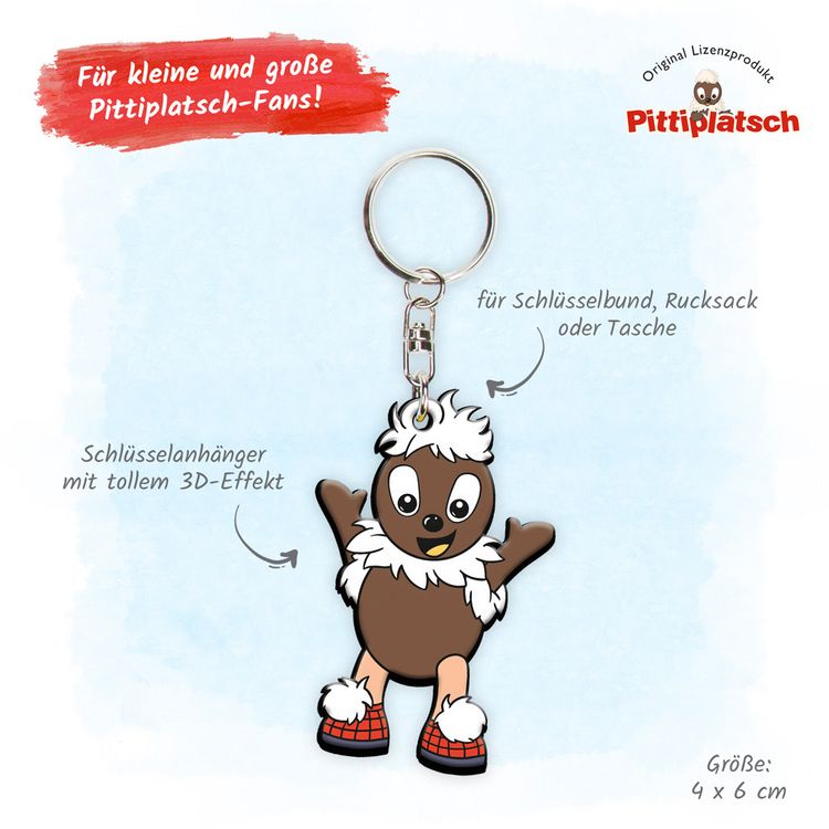 Produktbild: Tr&ouml;tsch Unser Sandm&auml;nnchenn 3D-Schl&uuml;sselanh&auml;nger Pittiplatsch Keks