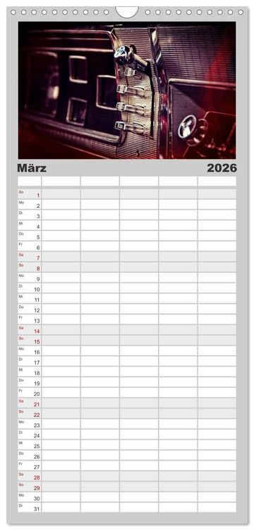 Produktbild: Familienplaner 2026 - US-Muscle-Cars - Plymouth mit 5 Spalten (Wandkalender, 21 x 45 cm) CALVENDO