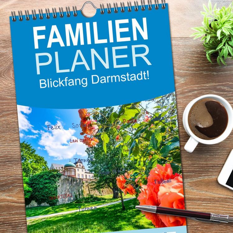 Produktbild: Familienplaner 2026 - Blickfang Darmstadt! mit 5 Spalten (Wandkalender, 21 x 45 cm) CALVENDO