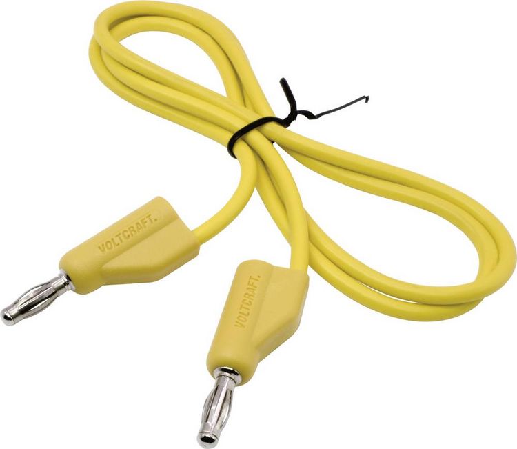 Produktbild: VOLTCRAFT MSB-300 Messleitung Lamellenstecker 4mm Silikon 0.75m Gelb 1St.