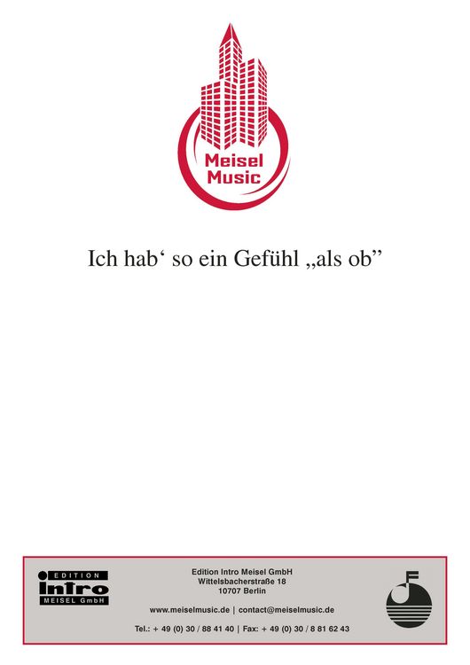 Produktbild: Ich hab' so ein Gef&uuml;hl als ob